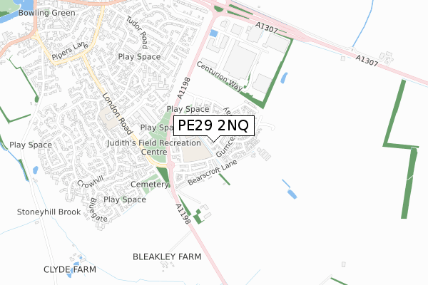 PE29 2NQ map - small scale - OS Open Zoomstack (Ordnance Survey)