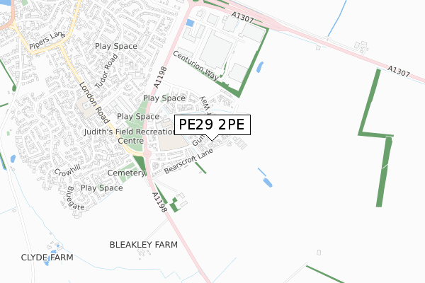 PE29 2PE map - small scale - OS Open Zoomstack (Ordnance Survey)