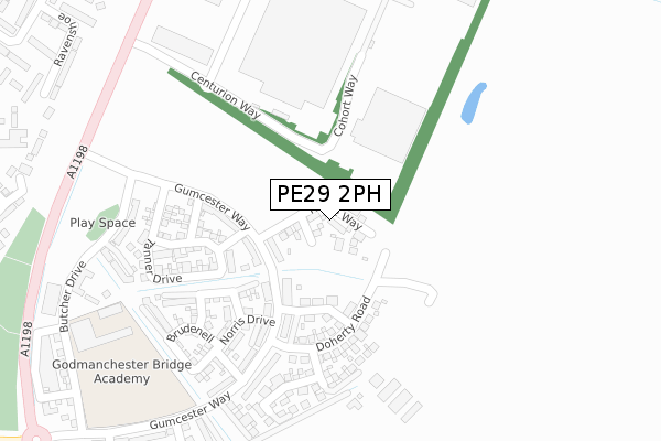 PE29 2PH map - large scale - OS Open Zoomstack (Ordnance Survey)