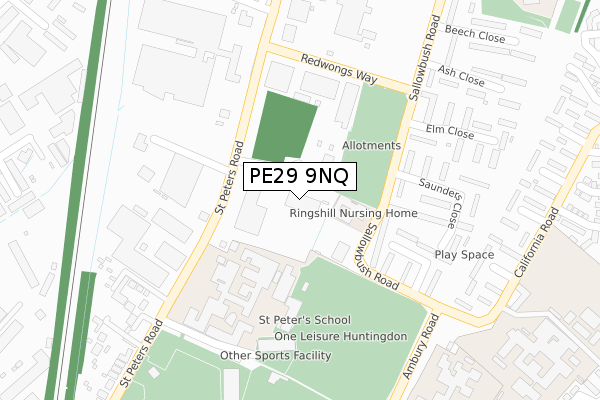 PE29 9NQ map - large scale - OS Open Zoomstack (Ordnance Survey)