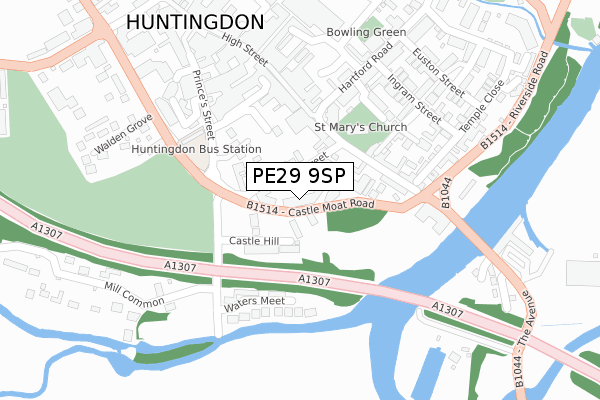 PE29 9SP map - large scale - OS Open Zoomstack (Ordnance Survey)