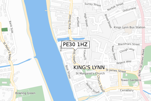 PE30 1HZ map - large scale - OS Open Zoomstack (Ordnance Survey)