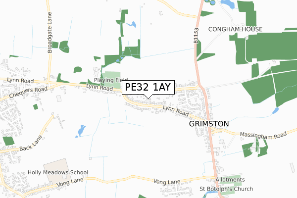 PE32 1AY map - small scale - OS Open Zoomstack (Ordnance Survey)