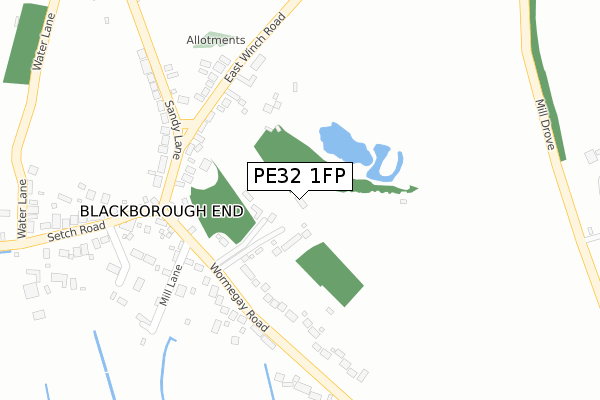 PE32 1FP map - large scale - OS Open Zoomstack (Ordnance Survey)