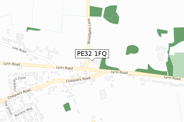 PE32 1FQ map - large scale - OS Open Zoomstack (Ordnance Survey)