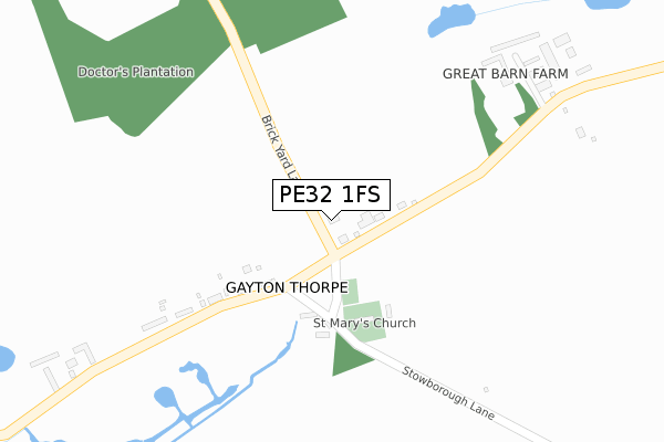 PE32 1FS map - large scale - OS Open Zoomstack (Ordnance Survey)