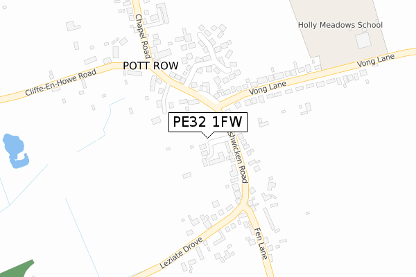 PE32 1FW map - large scale - OS Open Zoomstack (Ordnance Survey)