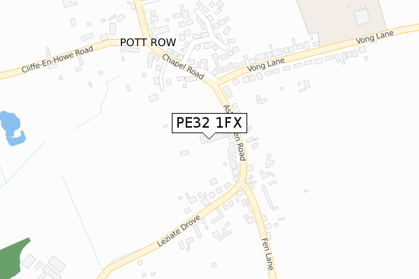 PE32 1FX map - large scale - OS Open Zoomstack (Ordnance Survey)