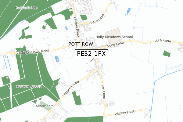 PE32 1FX map - small scale - OS Open Zoomstack (Ordnance Survey)