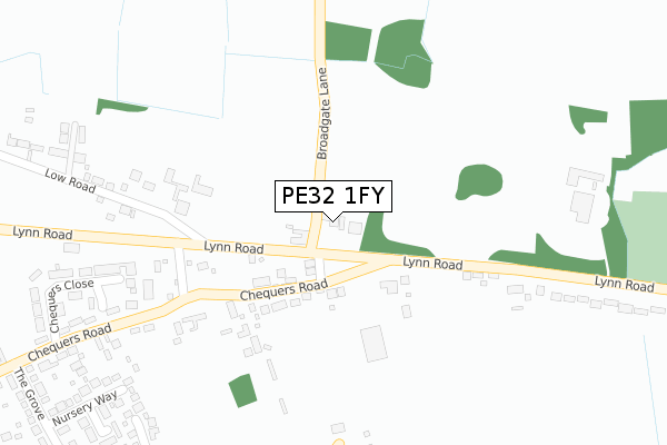 PE32 1FY map - large scale - OS Open Zoomstack (Ordnance Survey)