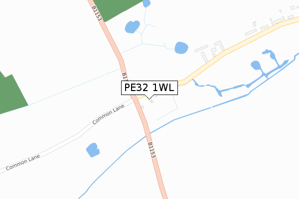 PE32 1WL map - large scale - OS Open Zoomstack (Ordnance Survey)