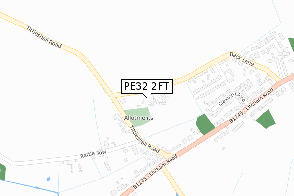 PE32 2FT map - large scale - OS Open Zoomstack (Ordnance Survey)