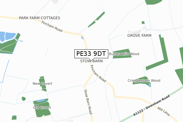 PE33 9DT map - small scale - OS Open Zoomstack (Ordnance Survey)