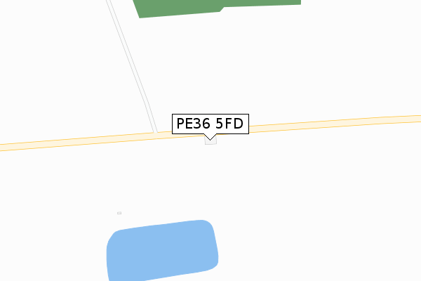 PE36 5FD map - large scale - OS Open Zoomstack (Ordnance Survey)