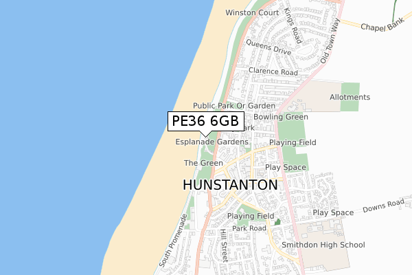 PE36 6GB map - small scale - OS Open Zoomstack (Ordnance Survey)