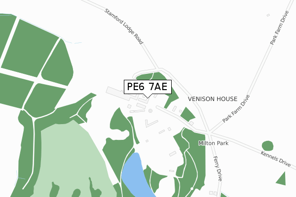 PE6 7AE map - large scale - OS Open Zoomstack (Ordnance Survey)