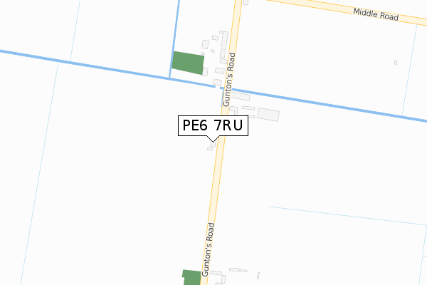 PE6 7RU map - large scale - OS Open Zoomstack (Ordnance Survey)