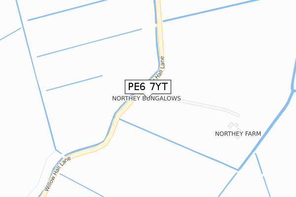 PE6 7YT map - large scale - OS Open Zoomstack (Ordnance Survey)