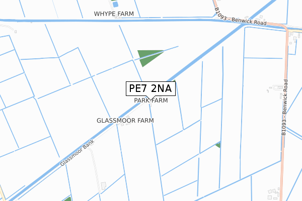 PE7 2NA map - small scale - OS Open Zoomstack (Ordnance Survey)