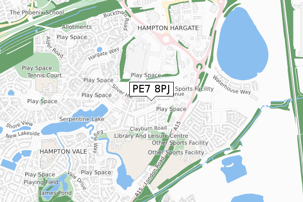 PE7 8PJ map - small scale - OS Open Zoomstack (Ordnance Survey)