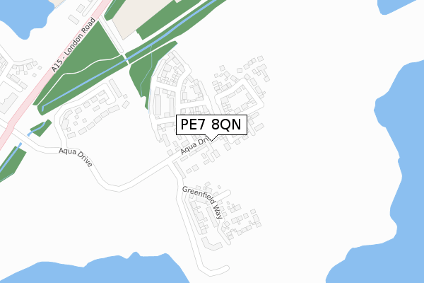 PE7 8QN map - large scale - OS Open Zoomstack (Ordnance Survey)