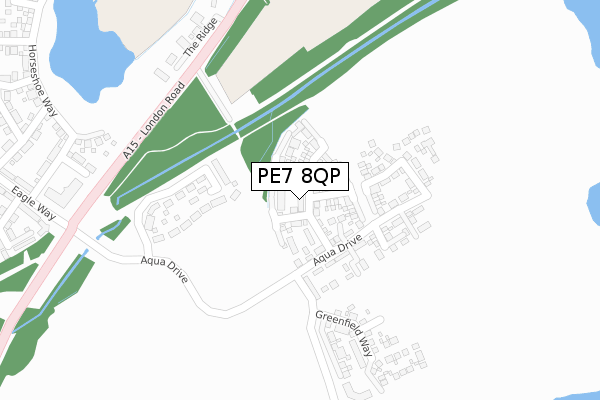 PE7 8QP map - large scale - OS Open Zoomstack (Ordnance Survey)