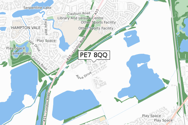 PE7 8QQ map - small scale - OS Open Zoomstack (Ordnance Survey)