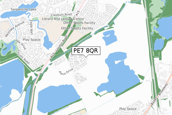 PE7 8QR map - small scale - OS Open Zoomstack (Ordnance Survey)