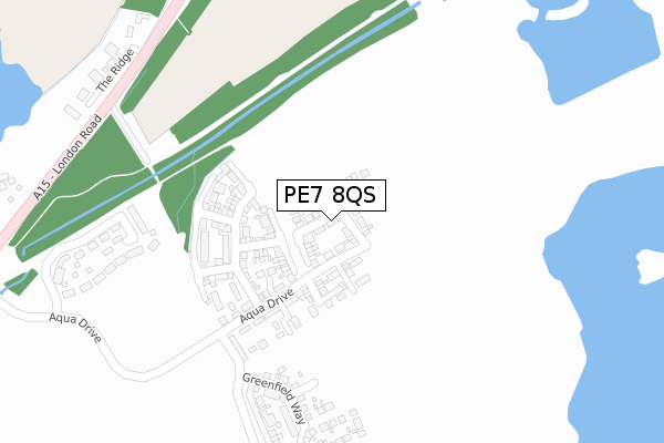 PE7 8QS map - large scale - OS Open Zoomstack (Ordnance Survey)