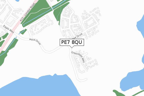 PE7 8QU map - large scale - OS Open Zoomstack (Ordnance Survey)