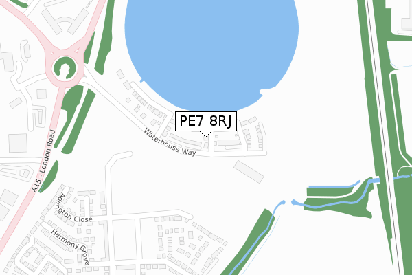 PE7 8RJ map - large scale - OS Open Zoomstack (Ordnance Survey)