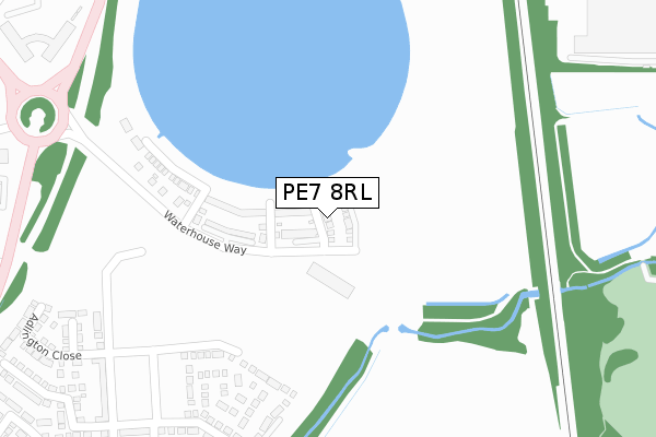 PE7 8RL map - large scale - OS Open Zoomstack (Ordnance Survey)