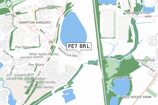 PE7 8RL map - small scale - OS Open Zoomstack (Ordnance Survey)