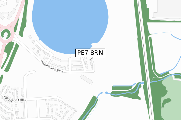 PE7 8RN map - large scale - OS Open Zoomstack (Ordnance Survey)