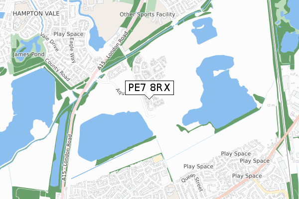 PE7 8RX map - small scale - OS Open Zoomstack (Ordnance Survey)