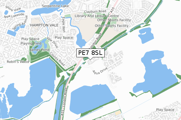 PE7 8SL map - small scale - OS Open Zoomstack (Ordnance Survey)