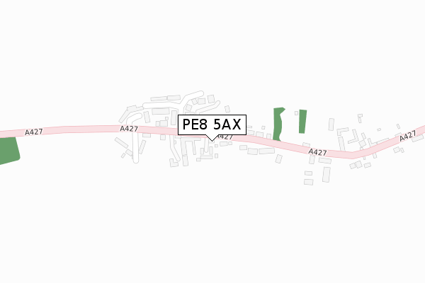 PE8 5AX map - large scale - OS Open Zoomstack (Ordnance Survey)