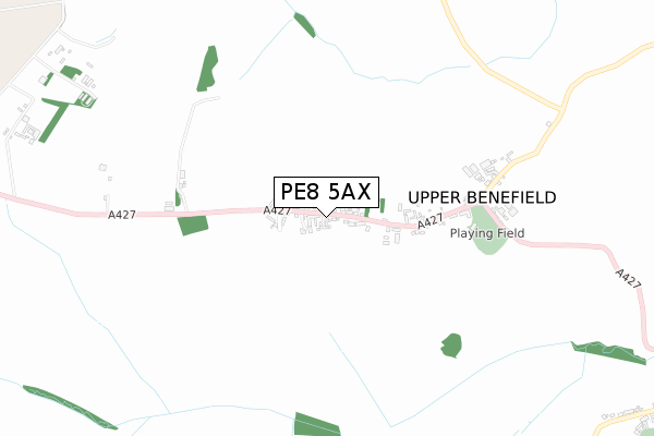 PE8 5AX map - small scale - OS Open Zoomstack (Ordnance Survey)