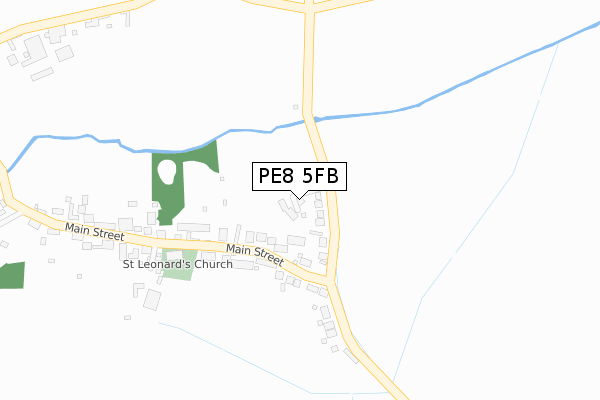 PE8 5FB map - large scale - OS Open Zoomstack (Ordnance Survey)