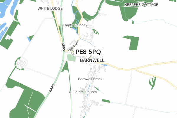 PE8 5PQ map - small scale - OS Open Zoomstack (Ordnance Survey)