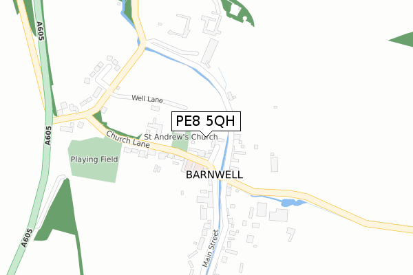 PE8 5QH map - large scale - OS Open Zoomstack (Ordnance Survey)