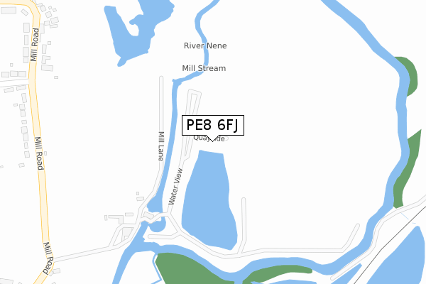 PE8 6FJ map - large scale - OS Open Zoomstack (Ordnance Survey)