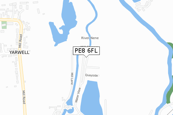 PE8 6FL map - large scale - OS Open Zoomstack (Ordnance Survey)