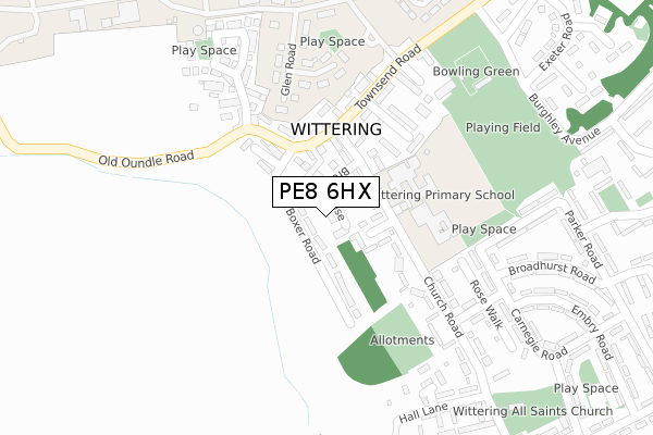 PE8 6HX map - large scale - OS Open Zoomstack (Ordnance Survey)