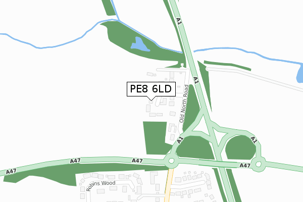 PE8 6LD map - large scale - OS Open Zoomstack (Ordnance Survey)