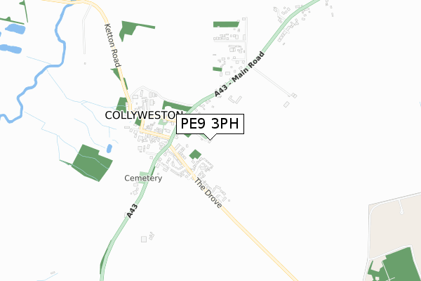 PE9 3PH map - small scale - OS Open Zoomstack (Ordnance Survey)