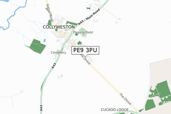 PE9 3PU map - small scale - OS Open Zoomstack (Ordnance Survey)