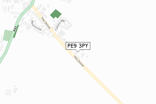 PE9 3PY map - large scale - OS Open Zoomstack (Ordnance Survey)