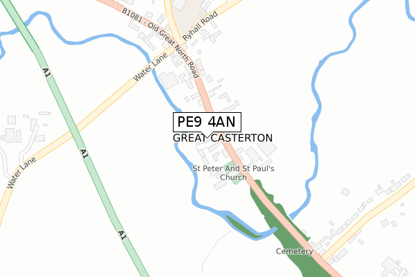 PE9 4AN map - large scale - OS Open Zoomstack (Ordnance Survey)