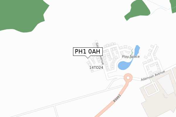 PH1 0AH map - large scale - OS Open Zoomstack (Ordnance Survey)